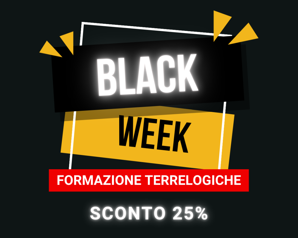 La Black Week della Formazione TerreLogiche ti offre il 25% di sconto su tutti i corsi del 2022