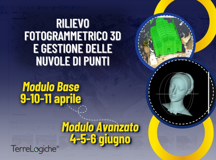 Acquisire competenze pratiche nel rilievo 3D e gestione delle nuvole di punti con i corsi base e avanzato di TerreLogiche, in arrivo questa primavera!