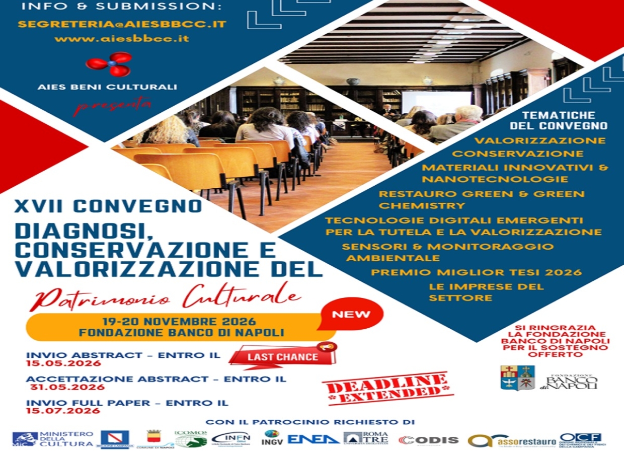 AIES 2026: diagnosi, conservazione e valorizzazione del patrimonio culturale