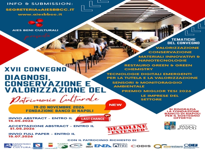 AIES 2026: diagnosi, conservazione e valorizzazione del patrimonio culturale