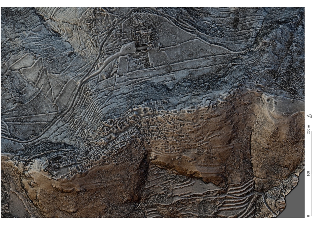 Gioiosa Guardia : post elaborazione di DTM tratto da rilievo LIDAR su drone finalizzata alla ricostruzione della forma urbana dell'insediamento medievale.