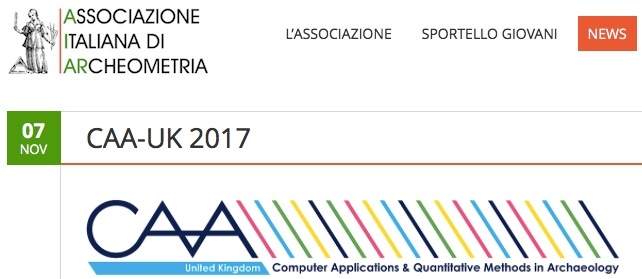 Call for Abstract per prossimo incontro CAA-UK 2017