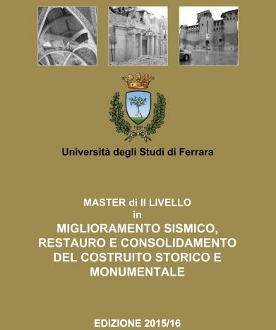 Master di II livello in Miglioramento sismico, restauro e consolidamento del costruito storico e monumentale