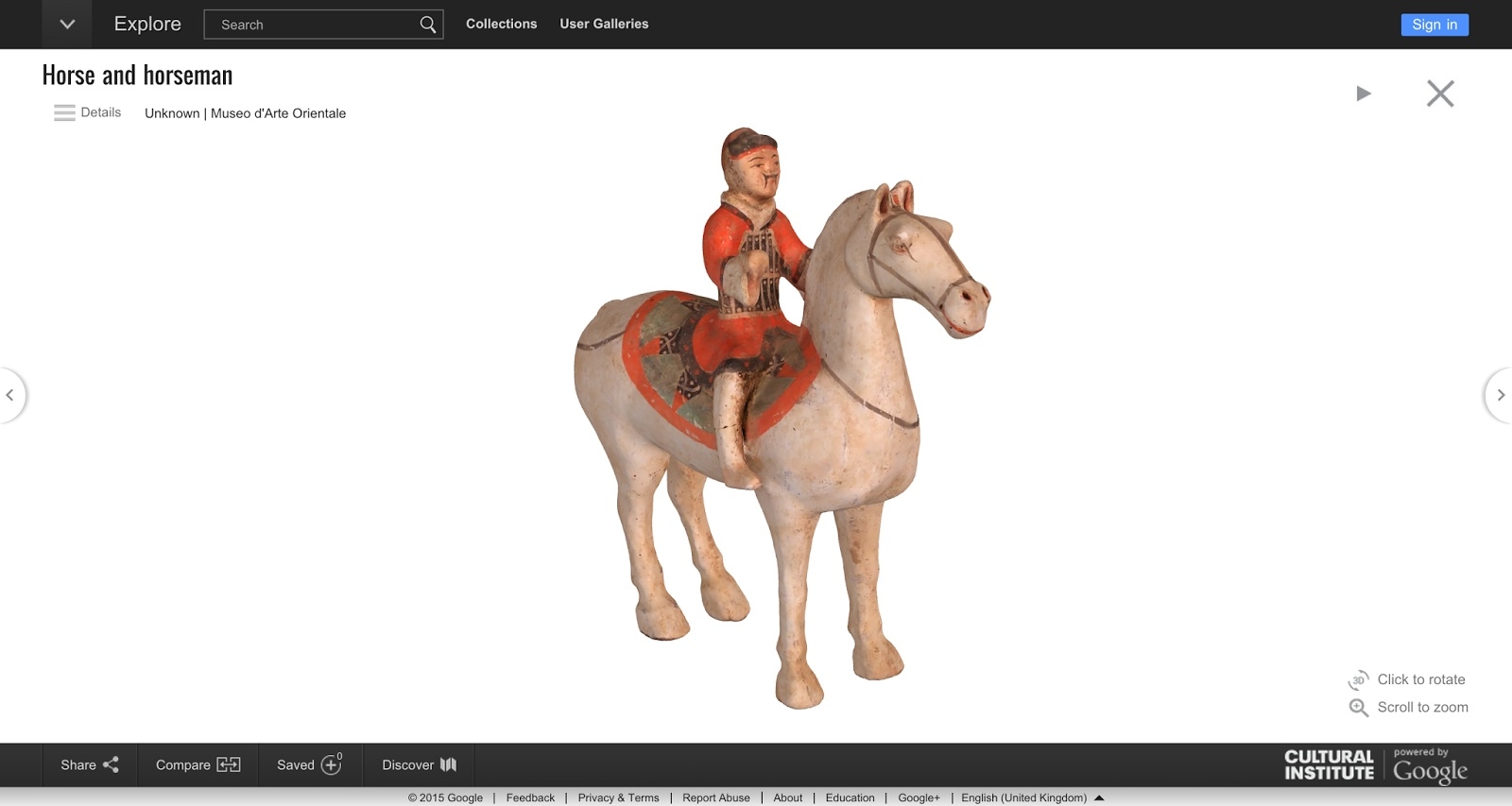 Anche su Google Cultural Institute è possibile fruire le opere in 3D