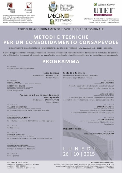 Corso di aggiornamento su metodi e tecniche per un consolidamento consapevole